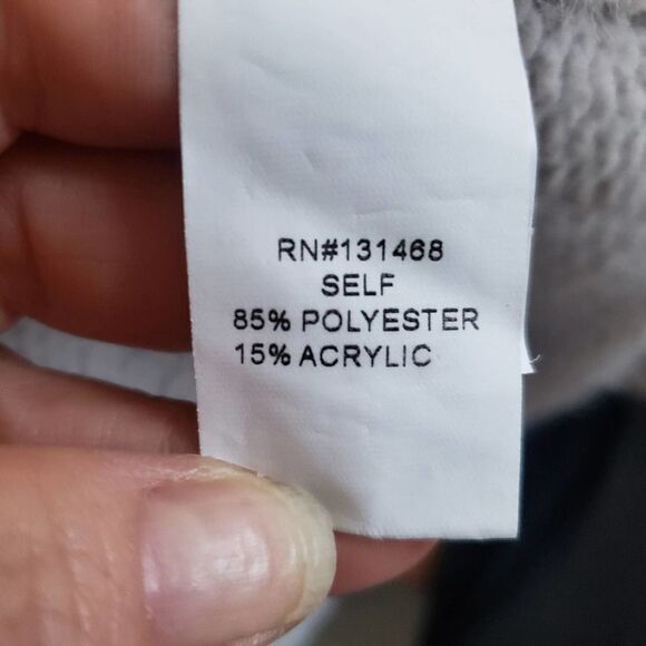 Fate sweater gray lattice cut out sleeve cozy soft warm S - Picture 4 of 5